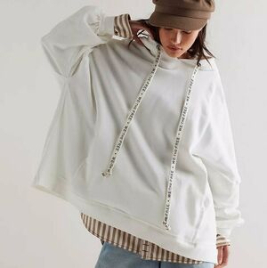 Free People Off-White Oversized Hoodie
